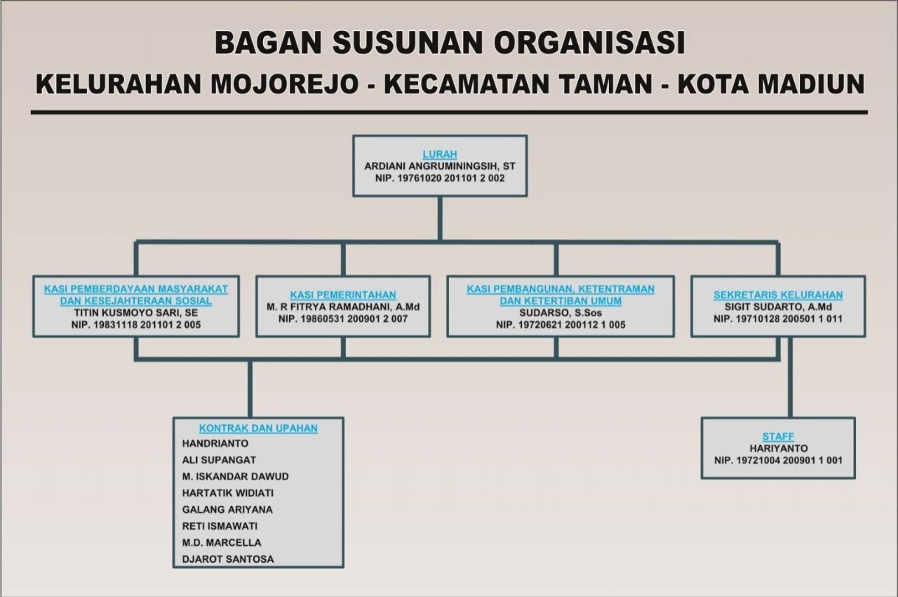 Struktur Organisasi Kelurahan Mojorejo